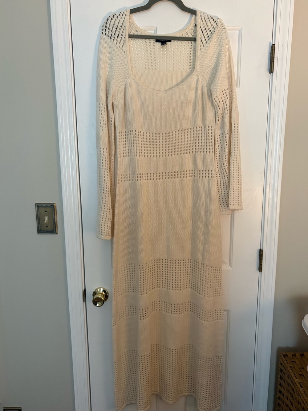 Forever 21 Cream Crochet Maxi Dress
